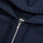 Basic Stussy Zip Hoodie - Navy