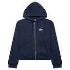 Basic Stussy Zip Hoodie - Navy