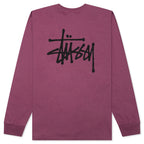 Basic Stussy L/S Tee - Berry