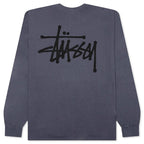Basic Stussy Pigment Dyed L/S Tee - Indigo