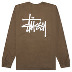 Basic Stussy Pig. Dyed L/S Tee - Brown