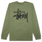 Basic Stussy Pig. Dyed L/S Tee - Olive