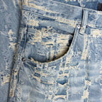 Bead Splatter Destroy - Light Indigo