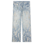 Bead Splatter Destroy - Light Indigo