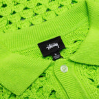 Big Mesh Polo Sweater - Lime