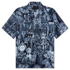 Silk Shirt with Hubert Objects Print - Black/Navy