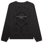 Tarot Print Boxy Fit Long Sleeve T-Shirt - Rosewood
