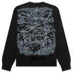 Tarot Print Boxy Fit Long Sleeve T-Shirt - Black