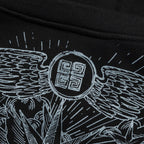 Tarot Print Boxy Fit Long Sleeve T-Shirt - Black