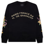 Fleece Sweatshirt with Chandelier and Snake - Black