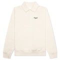 Buttoned Raglan Long Sleeve Sweatshirt - Ivory