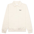 Buttoned Raglan Long Sleeve Sweatshirt - Ivory