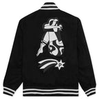 Cloudy Star Varsity Jacket - Black