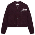 Cable Cardigan - Berry