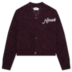 Cable Cardigan - Berry