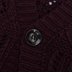 Cable Cardigan - Berry