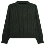 Cable Zip Henley - Green