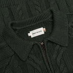 Cable Zip Henley - Green