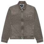 Collared Denim Jacket - Washed Olive