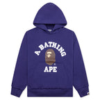 College Puffy Relaxed Fit Pullover Hoodie - Blue