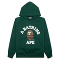 College Puffy Relaxed Fit Pullover Hoodie - Green