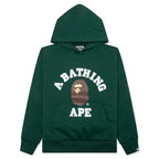 College Puffy Relaxed Fit Pullover Hoodie - Green