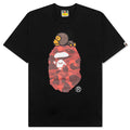 Color Camo Milo on Big Ape Tee - Black/Red