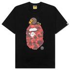 Color Camo Milo on Big Ape Tee - Black/Red