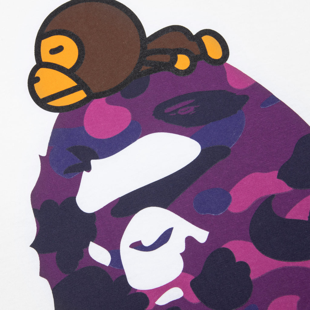 Color Camo Milo on Big Ape Tee - White/Purple