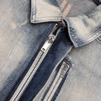 Concealed Zipfront Denim Jacket - Mineral Pearl