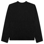 Cotton Slub Rib Crew - Black