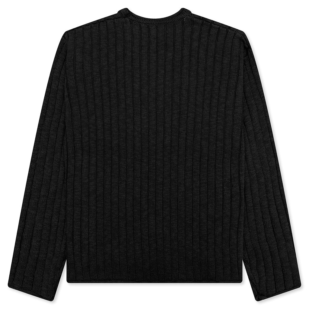 Cotton Slub Rib Crew - Black
