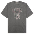 Crack Print Pattern Logo Relaxed Fit Tee - Black