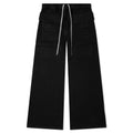 Creatch Wide Cargo Drawstring Pants - Black
