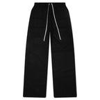 Creatch Wide Cargo Drawstring Pants - Black