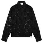 Crochet Full Zip Jacket - Black