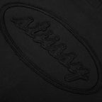 Cursive Applique Zip Hood - Black