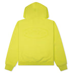 Cursive Applique Zip Hood - Lime