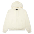 Cursive Applique Zip Hood - Natural