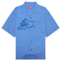 Decker S/S Woven Crop Fit Button Up - Victoria Blue