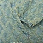 Diamond Jacquard Zip Hoodie - Light Indigo