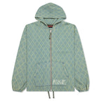 Diamond Jacquard Zip Hoodie - Light Indigo