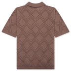 Diamond Knit Polo - Brown