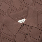 Diamond Knit Polo - Brown