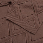 Diamond Knit Polo - Brown