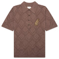 Diamond Knit Polo - Brown