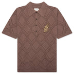 Diamond Knit Polo - Brown