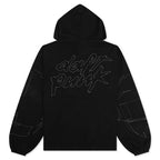 Digital Zip Poncho Hoodie - Black