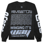Divinity Paper Garden L/S Tee - Faded Black
