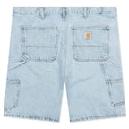 Double Knee Short - Blue Heavy Stone Bleached